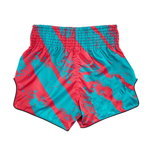 Pantalones Cortos de Boxeo para Hombre, Rojos y Verde Azulado, con Estampado por Sublimación, de Secado Rápido, de Poliéster, para Artes Marciales, Corte Regular para Adultos - Product Image 2