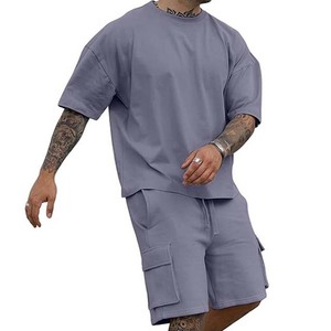 100% Combed Cotton Slim Fit Short Sleeves Crew Neck White Twinset T-Shirts and Shorts <b>Set</b> Men Summer Collection Men <b>Twin</b> <b>Sets</b> - Product Image 5