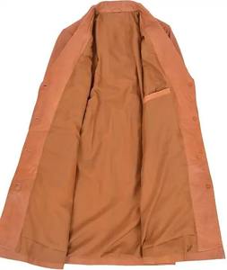 Manteau long de luxe en cuir véritable pour femme 2026, coupe ajustée, doublure en coton respirant et écologique, broderie personnalisée, style vintage pour l'hiver - Product Image 5
