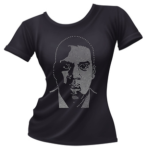 Camisetas de manga corta ajustadas para hombre, venta en línea de punto de algodón a bajo precio con decoración de diamantes de imitación - Product Image 6