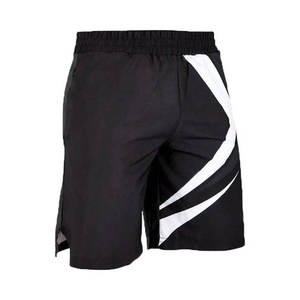Pantalones Cortos de Boxeo Unisex en Blanco y Negro, Ajuste Atlético, Poliéster que Absorbe la Humedad, Ropa Deportiva, Diseño de Bloques de Color, Estampado Digital, 140g - Product Image 4