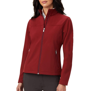 Veste softshell pour femme, noire, résistante au vent, hydrofuge, doublure en polaire, capuche, poignets à velcro, logo personnalisé, OEM, vente en gros - Product Image 6