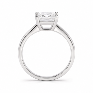 Anillo de compromiso solitario de diamante cultivado en laboratorio con corte princesa de lujo, oro blanco de 18 quilates, anillo de boda personalizado para mujer - Product Image 4