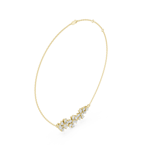 Collar de barra de diamantes cultivados en laboratorio de oro – Collar minimalista horizontal con racimo de diamantes marquise y pera para uso diario y nupcial - Product Image 1