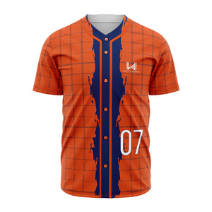 Camisetas Personalizadas de Béisbol Universitario para Hombre, con Botones, Manga Corta, Logotipo Impreso en la Parte Delantera, Tejido Transpirable de Secado Rápido - Product Image 1
