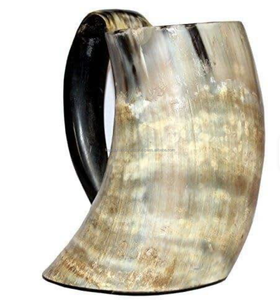 Verre à bière en corne naturelle polie, style animalier et thème nautique - Product Image 4