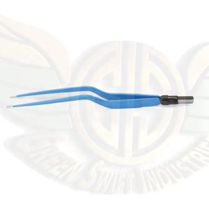 Pince bipolaire antiadhésive de super qualité pince à épiler électro chirurgicale droite incurvée verte rapide Instruments chirurgicaux vétérinaires - Product Image 1