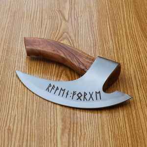 Hacha para Pizza de Acero al Carbono Forjado a Mano de Alta Calidad, Cortador de Pizza Vikingo con Funda de Cuero - Product Image 5