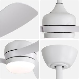 Ventilatore da soffitto LED da 52 pollici con 3 pale in ABS, telecomando, motore DC reversibile, prestazioni silenziose, 3 alette di prolunga (5/10/24 pollici) - Product Image 4