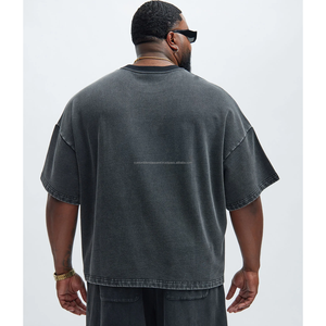 <b>Mens</b> 100% Cotton Regular Fit Regular <b>Silk</b> Screen Printed Knitted Eco-Friendly Vintage Neck Acid Washed Crop T <b>Shirts</b> for Summer - Product Image 2