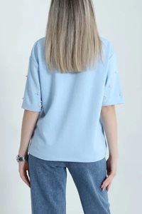 EVER GLOW <b>White</b> O-Neck T-Shirt Embroidery Pink Bows Breathable Quick-Dry Summer Casual <b>Tops</b> for Teenagers 100% Cotton Front Logo - Product Image 4