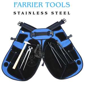 Tablier de fermeur robuste pour la protection des jambes et des cuisses, avec pince à sabots, crocheteuse à sabots, marteau à clous noir et extracteur de sabots - Product Image 6