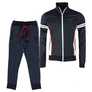 Mens Black Contrast Stripe Tracksuit Premium <b>Track</b> <b>Jacket</b> And Matching Pants Breathable Modern Athletic Casual Streetwear - Product Image 2
