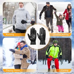 Guanti Invernali Unisex in Pelle per Sport all'Aperto, Antivento, Morbidi, per Ciclismo, Sci e Corsa in Climi Freddi - Product Image 2