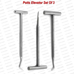 ชุดอุปกรณ์ถอนฟันแบบ Elevator Potts จำนวน 3 ชิ้น สำหรับการผ่าตัดถอนฟันและการผ่าตัดช่องปาก ยี่ห้อ Vaslcare - Product Image 4