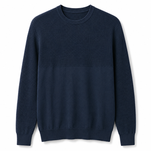 Suéter de Hombre Premium con Textura de Panal de Abeja, Cuello Redondo, Mezcla de Algodón |   Fabricación OEM ODM en Bangladesh - Product Image 3