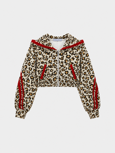 Womens White Yellow Leopard Print 2 Piece Tracksuit <b>Set</b> Oversized Hoodie & Wide Leg Pant Casual Streetwear <b>Jogger</b> For Women Wear - Product Image 3