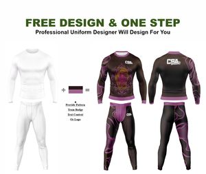 Ensemble de rashguard MMA à manches longues en tissu respirant de qualité exceptionnelle, design élégant, impression par sublimation, combinaison de compression pour homme - Product Image 2