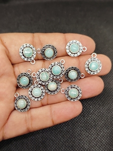 Connecteur de maillons en Amazonite naturelle plaqué or, composant de bijoux DIY, connecteurs électroplaqués, composants de bijoux - Product Image 4