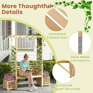 Banco de Madera Decorativo para Exteriores, para Patio o Jardín, con Arco - Product Image 5