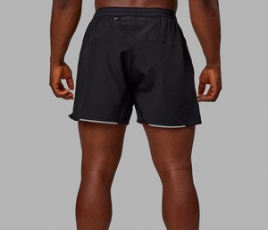 Shorts de sport décontractés pour homme, 100% coton, noir uni, séchage rapide, taille mi-haute élastique - Product Image 4