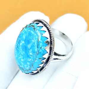 Anillo de Piedra Preciosa Turquesa Ovalada, Plata de Ley 925, Joyería Bohemia Hecha a Mano, Anillo para Mujer, Venta al por Mayor - Product Image 3