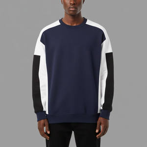 Color block design Pullover O Neck Long Sleeves Sweatshirt Embroidery Logo Winter <b>Fleece</b> Designer Solid Pattern Sweatshirt - Product Image 3