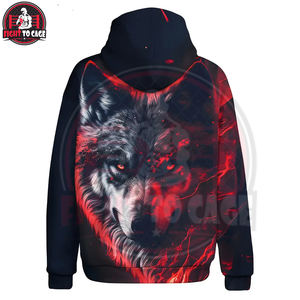 Sudadera con Capucha Ligera, Transpirable, de Alta Calidad, con Estampado por Sublimación, con Cierre, Estilo Gótico, Roja y Negra, para Otoño - Product Image 2
