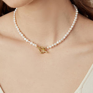 Collar de Perlas de Agua Dulce Barrocas al por Mayor para Mujer, Cierre OT con Estilo Francés Exquisito y de Alta Gama - Product Image 3