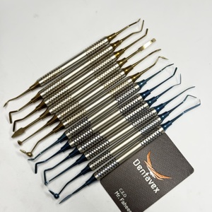Dentavex – Kit professionnel de 6 instruments dentaires en acier inoxydable pour pose de composite, sculpture manuelle, avec poignée rembourrée, bleu - Product Image 1