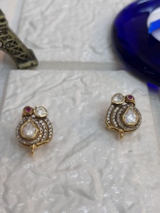Vintage Gold Plated Silver Luxury <b>Stud</b> <b>Earrings</b> for Women Everyday Wear Handmade Party <b>Earrings</b> - Product Image 2