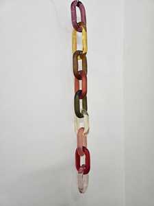Artistic <b>Resin</b> Interlocking Chain <b>Sculpture</b> Multi Color Rectangular Links Casting Technique Home Decoration - Product Image 2