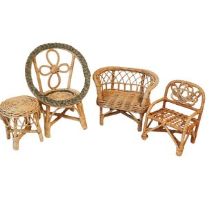 High Quality Woven Wicker Rattan Doll Furniture <b>Small</b> Size Collection Kids Toy Cheap Price Factory Direct Wholesale - Product Image 2