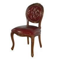 Chaises de salle à manger en cuir Chaise de restaurant en bois Chaises d'appoint baroques pour salon Salle à manger Meubles de maison et de restaurant