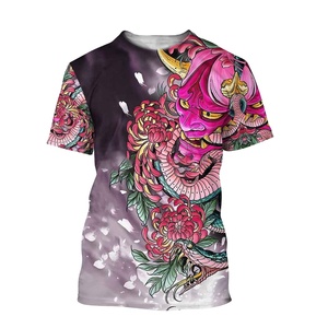 Wholesale Men's High Street Style Digital Printing Polyester Cotton Blend <b>Shirts</b> Short Sleeve Regular Fit Quick Dry Solid - Product Image 2