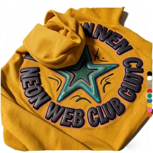 Neon Web Club Hooded <b>Sweatshirt</b> Men's Winter Knitted French Terry Cotton <b>Heart</b> Pattern Waterproof Eco-Friendly Casual Regular - Product Image 6