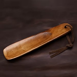 Premium Wooden <b>Shoe</b> Horn with Long Handle Hanging Strap Portable Design Single Tier <b>Wall</b>-Mounted for Men Women Home Use - Product Image 2