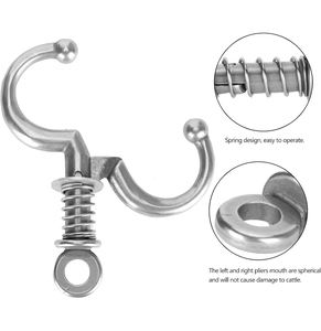 Cattle Nose Pliers, Bull Nose Ring Stainless Steel <b>Spring</b> Cow Nose Clamp <b>Clip</b>, 4.7x2.8 Inch Cattle Ring Automatic Cow <b>Spring</b> - Product Image 5