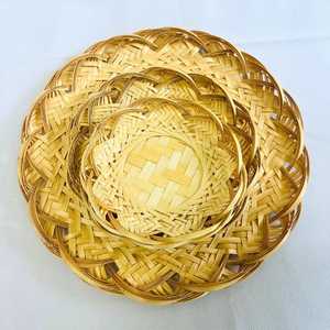 Panier en bambou tressé à la main, décoration murale, plateau de service en bambou pour fruits, pain, fleurs, fournisseur éco-responsable - Product Image 5