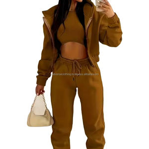 Conjunto Deportivo de Lujo de 3 Piezas para Mujer, Talla Grande, de Felpa, Estampado Ecológico de Alta Calidad, Última Moda - Product Image 5