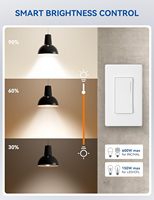 Interruptor de Luz Inteligente Monopolar con Certificación UL de ELEGRP USA, Interruptor de Pared Inteligente Wifi Tuya para el Hogar, Interruptor Táctil con Regulador de Intensidad para Luces LED