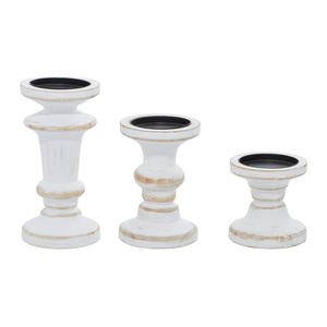 Bougeoirs en bois de manguier faits à la main Lot de 3 bougeoirs en bois les plus vendus Idéal pour la décoration de table de fête de Noël - Product Image 2