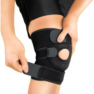 Attelle de genou classique noire multi-sangles pour hommes et femmes, idéale pour la récupération sportive et le confort quotidien, taille universelle - Product Image 1