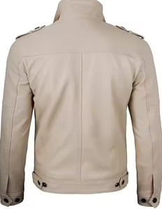 Chaqueta de Cuero Delgada para Hombre con Cuello Alto, Transpirable y Resistente al Viento, con Cierre Frontal de Tela No Tejida, Servicio OEM - Product Image 2