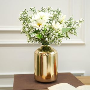 Golden Metal Eco-Friendly Customized Size Logo Modern Decorative Flower <b>Vase</b> Home Office Living Room Table Centerpiece Wedding - Product Image 1