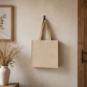 Eco Friendly Jute Tote <b>Bag</b> | Promotional Cotton Fabric Square Gift <b>Bag</b> 6x6x6 Low Price OEM Export Quality India Wholesale Bulk - Product Image 3