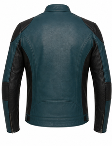 Chaqueta de Motocicleta de Cuero Estampada Contemporánea Unisex |   Adultos |   Negro/Verde Azulado/Marrón/Beige |   Fabricante OEM/ODM |   Logotipo Personalizado | - Product Image 2