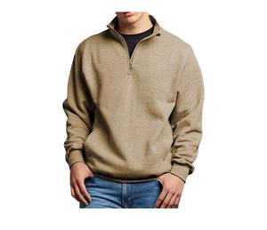 Sweat-shirts en molleton sportifs pour hommes, vêtements de rue, personnalisés, demi-zip, col montant, coupe ample, épaules tombantes, antibactériens - Product Image 1