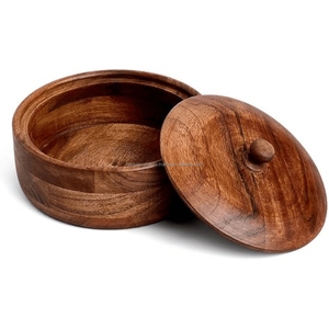 Boîte polyvalente en bois de manguier rustique avec couvercle en métal | Rangement Roti de luxe artisanal | Boîte Masala ou Chapati en bois hermétique - Product Image 6