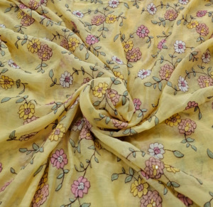 Tela de Bordado Premium con Textura de Malta, Tela de Poliéster Suave con Malla de Georgette y Encaje, Estampado Floral, Tela de Diseño para Vestidos de Novia - Product Image 5